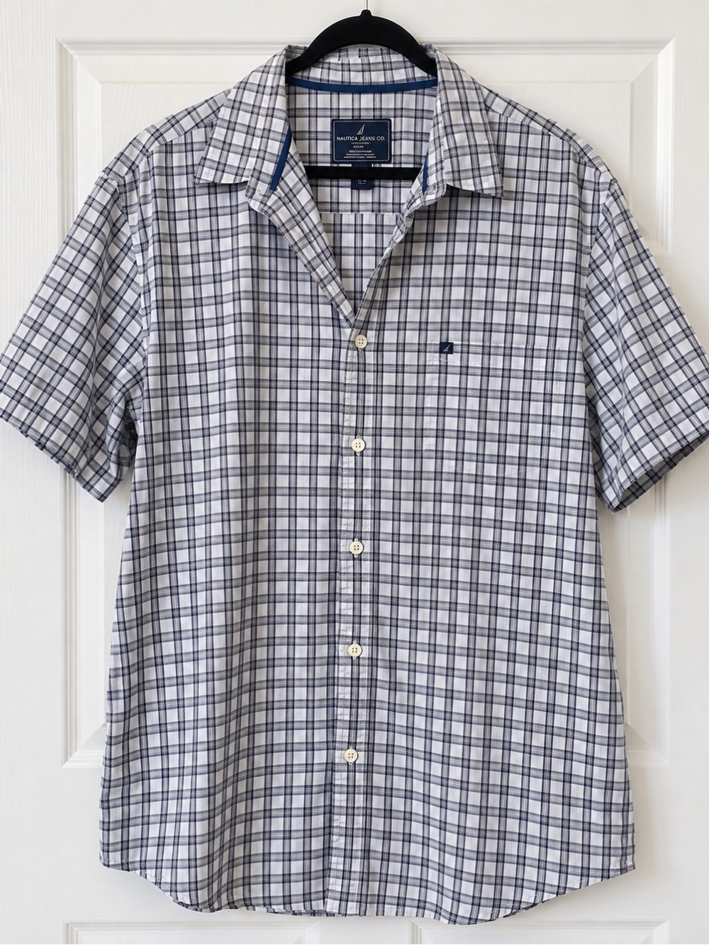 Nautica Jeans Co Men’s XXL Plaid Short Sleeve Button Down Shirt Vintage Y2K